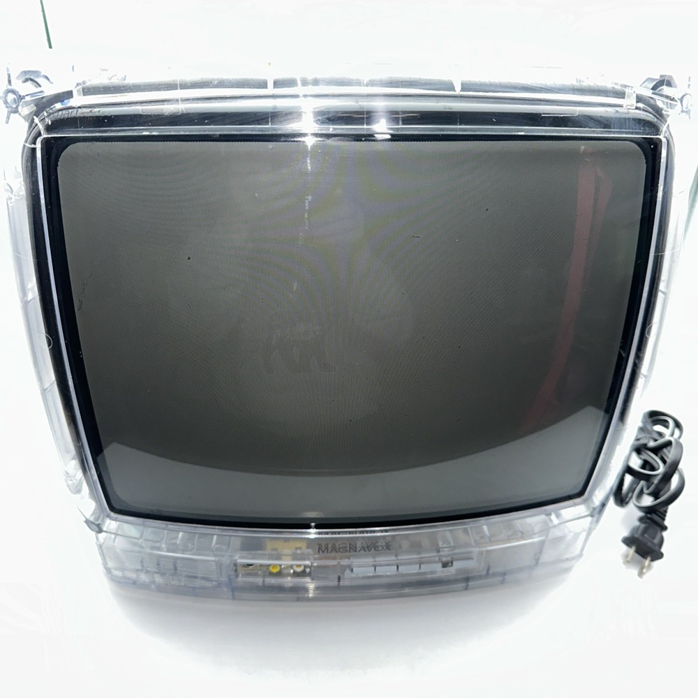 13″ Magnavox See Through Clear Shell Prison TV CRT Gaming Retro No Remote