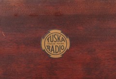 Excellent 1922 Tuska 224 Radio w/Kellogg Headset & Amber Glass 201 Tube * Works