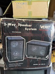 Vintage Speakers Verit 3 Way Speaker 4 OHM MS-60 Black Set of 2 BRAND NEW