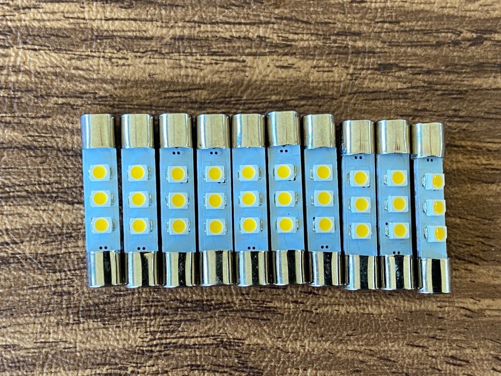 10 New Warm White 12V Fuse Lamp LED Light Bulbs for JVC Realistic Luxman