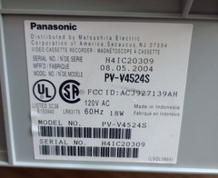 Panasonic OmniVision PV-V4523S VCR Video Cassette Recorder Hi-Fi Stereo 4 Head