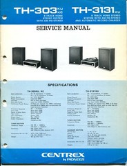 Vintage Pioneer Model TH-303/TH-3131 8-Track/AM-FM/Record Changer Service Manual