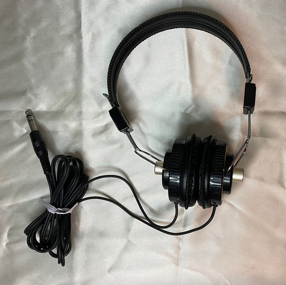 Vintage Pyramid HP-50 Headband Headphones Adjustable Over Ear Gold Tone Accents