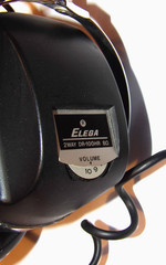 VINTAGE 1970s ELEGA DR-100HR STEREO HEADPHONES! MOD ’70s STYLE! DUAL VOLUME!