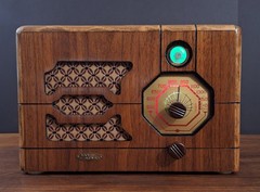 Old Antique Wood Sky King Vintage Tube Radio – Restored & Working w/ Green Eye