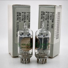 1 Matched Pair GE JAN 6211 / 12AU7-Type Dual Triode Tubes NOS Balanced Maxi TesT
