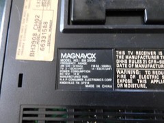 Vintage Magnavox BD 3908 CH02 Portable TV Radio (1989) Power Supply B&W Works!