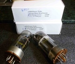 Pair Sylvania 3-getter 6550 Power Tubes 8 /15 on the Orange Tester