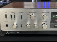 Mitsubishi DA R8 Stereo Receiver Vintage AM FM Phono Woodgrain Japan Tested