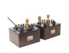 1922 Telmaco BR Radio & Matching BA Amplifier w/Good Tipped Amber Glass Tubes