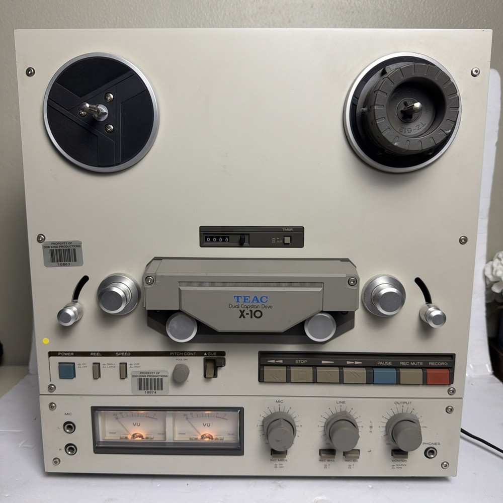 Vintage Teac X-10 Reel to Reel powers on. Owned by don king productions