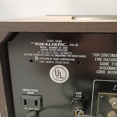 Realistic STA-85 AM/FM Stereo Receiver Walnut Veneer Black Tested