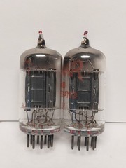 ECC82 12AU7 Brimar Black Plates Red Tip Selected Pair