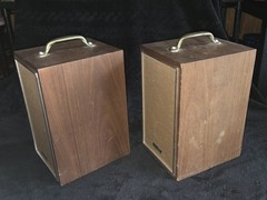 VTG 1970s Realistic Solo-103 Bookshelf Speakers Walnut Wood Case MCM WORKING