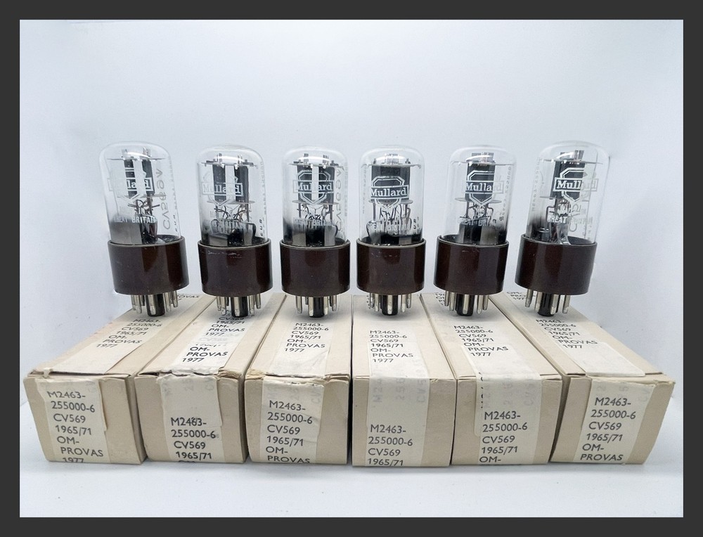 1 or more NOS Mullard CV569 ECC35 6SL7GT *was Sealed* RU3 Brown Base Vacuum Tube