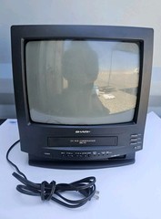 Vintage Sharp 90’s 13VT L100 Retro CRT 13″ TV VCR Player Combo Gamer