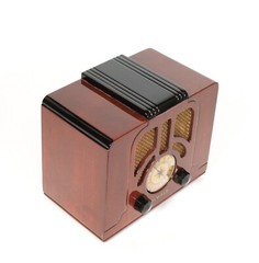 Vintage DeWald Miniature Tombstone Radio w/Stunning Piano Lacquer Finish * Works