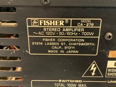 Vintage Fisher CA-276 Integrated Stereo Amplifier Parametric EQ Tested Japan 700
