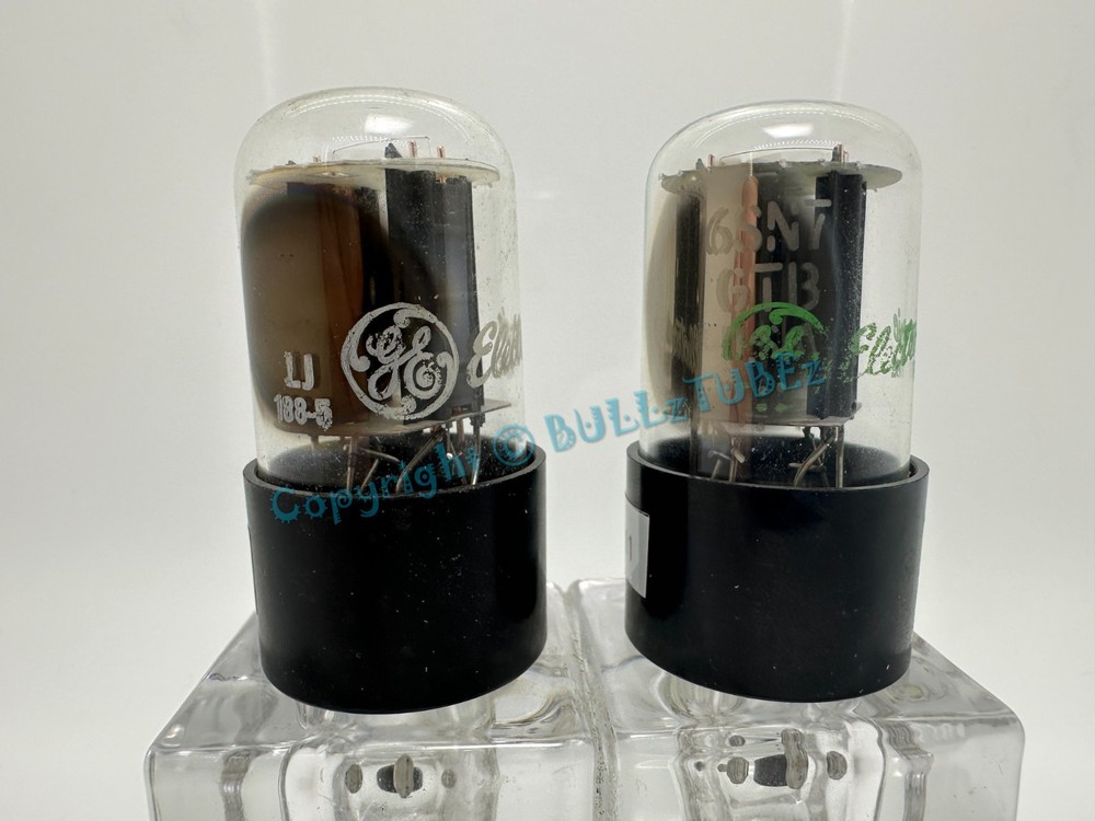 GE 6SN7GTB “GLOW DOME” Side Getter Copper Posts – PLATINUM MATCHED on AT1000