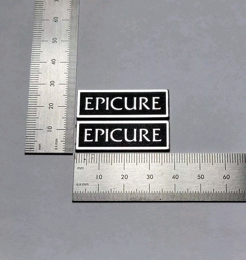 Epicure Speaker Badge Logo Emblem Brushed Silver Pair
