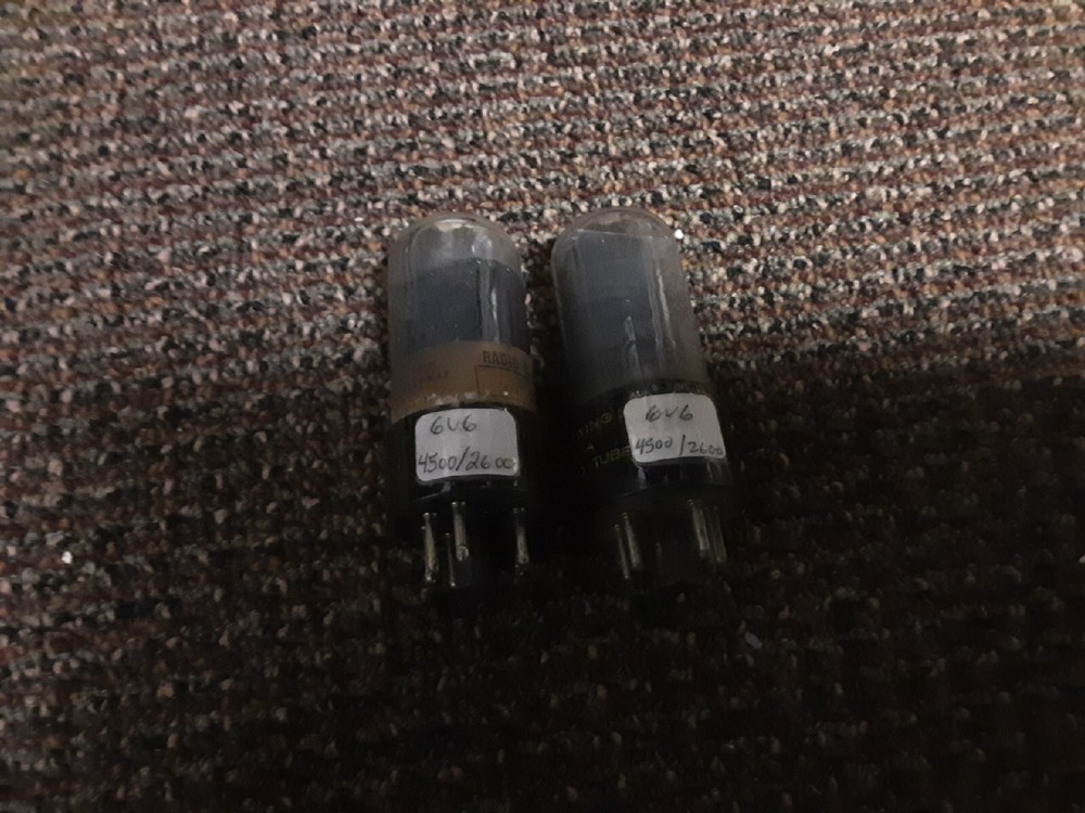 Pair Philco 6V6GT / Dark Glass Vintage Radio Tube Guitar Audio Amp Tested
