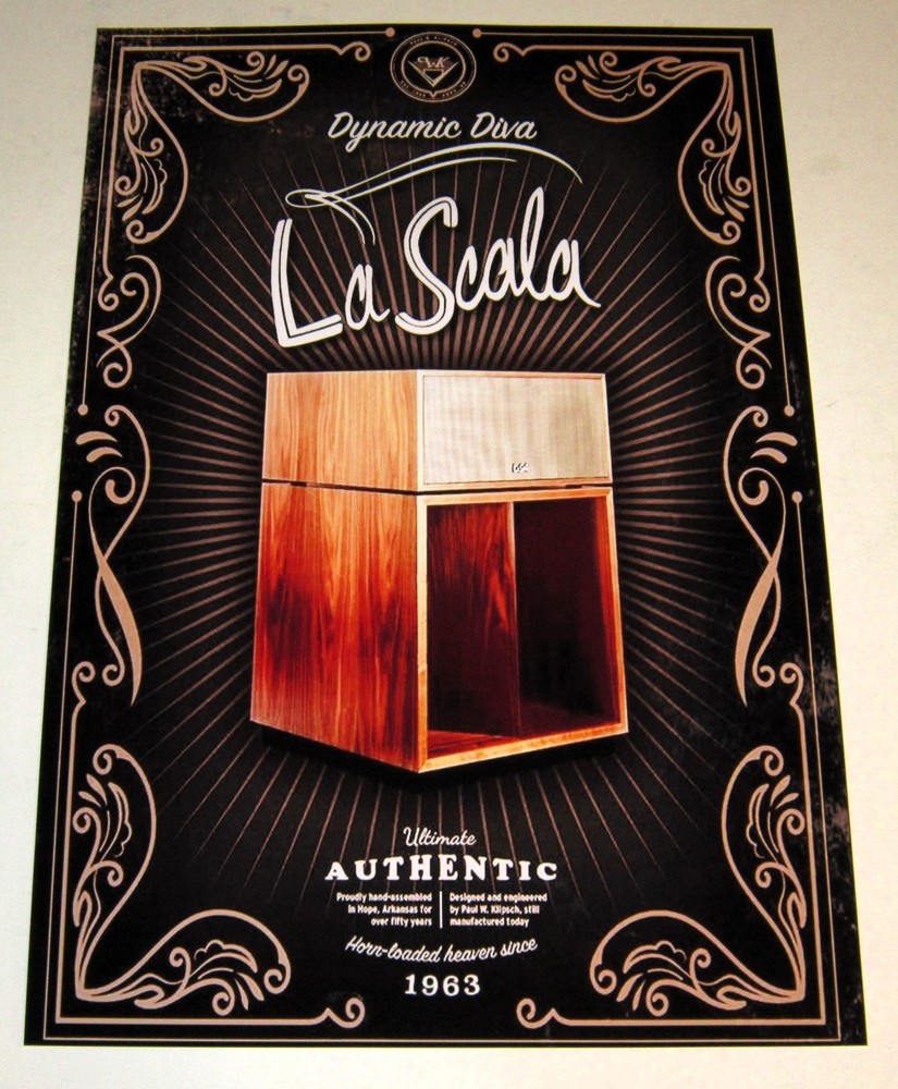 Klipsch LaScala Horn Audiophile Poster 19″ x 13″ Legendary Speaker 1963-Now