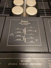 McIntosh MC2120 Amplifier MC 2120 Tested Working