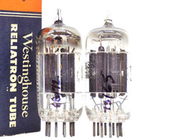 Nice Pair of Tested 1957 Westinghouse/Harman Kardon Branded 12AX7 Vacuum Tubes