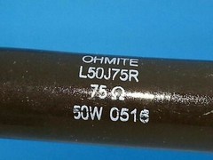 75 OHM 50 WATT RESISTOR OHMITE 0516 HIGH POWER SUPPLY PRESCION 5%