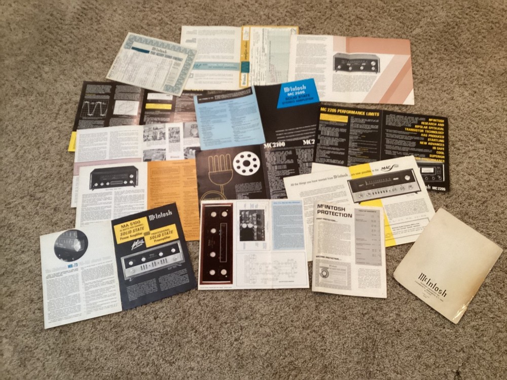 Vintage McIntosh Stereo Preamplifier Amplifier Sales Brochure Lot