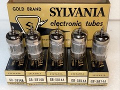 Sylvania Gold Brand GB-5814A 5814 Gold Pin Vacuum Tubes Lot Of 5 Amplitrex Strg