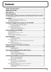Roland AR-200 Audio Recorder OWNER’S MANUAL