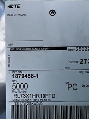 RL73X1HR10FTD 100 mOhms ±1% 0.05W, 1/20W Chip Resistor 0201 (0603 Metric) Lot