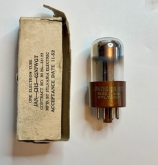 Sylvania JAN-CHS 6SN7WGT 1952 Brown Base Chrome Dome Tube Tested 2650/2800