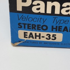 NOS Vintage Panasonic EAH-35 Velocity Type Stereo Headphones Retro Silver Black
