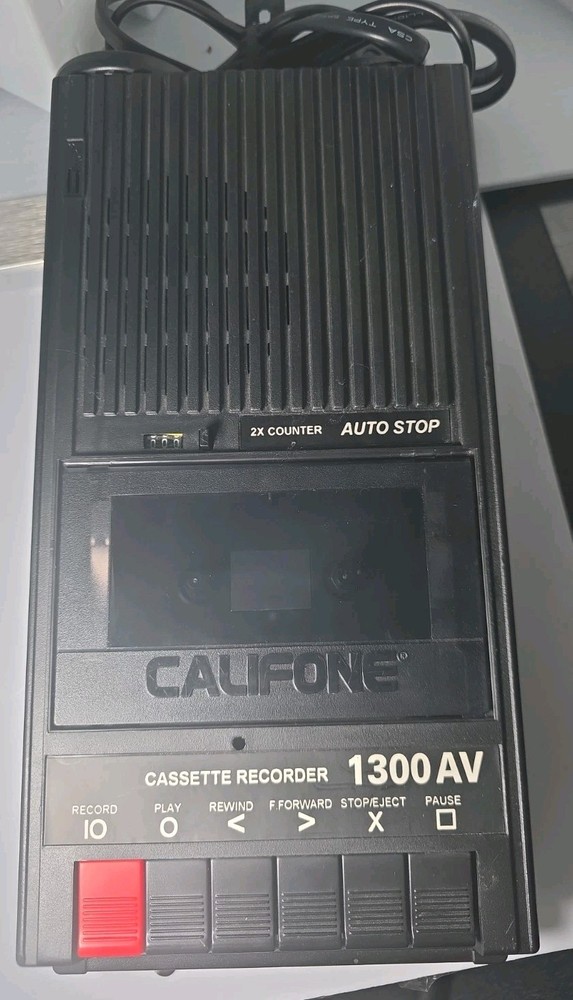 CALIFONE Model 1300AV CASSETTE Recorder/Player w/2x Counter, Auto-Stop VTG