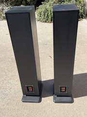Polk Audio RT800 Vintage 1980s Stand Speakers Pair Black Gray 3.5 ft Tower Works
