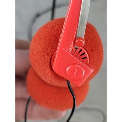 Vintage Style Red On Ear Headphones Lightweight Metal Headband 3.5mm Jack Retro