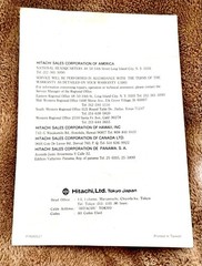 Hitachi Cassette Tape Recorder TRQ-256 Operating Manual 1970’s Vintage