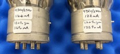 TWO GE VT-4-C Tubes / Matched Within 1% Gm / Amplitrex Tested +100% / 211 / 1940