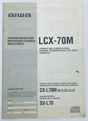 AIWA LCX-70M Owner’s Instruction Manual Operating Compact Disc Stereo