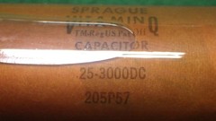 Vintage Sprague Vitamin Q Oil Filled Capacitor 25-30000 DC 205P57