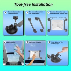 Cmilodi Starlink Mini Mount Suction Cup Strong Grip Secure Mounting Kit For