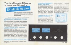 Vintage McIntosh MC 2105 Solid State Amplifier Sales Brochure