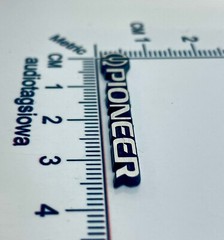 Pioneer Equipment Badge Logo SILVER Incised Acrylic SMALL 36mm x 6mm