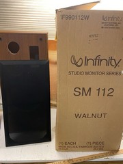 Infinity SM 112 Speaker Cabinet Shell W Terminal Cup Nice Grill Original Box