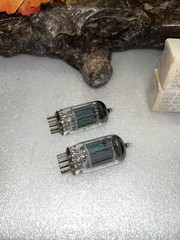 5814A Matched Pair Vacuum Tubes Sylvania Grey Plate Hickok Tested