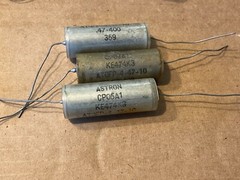 3 NOS Vintage .47 uf 400v Astron Vitamin Q Capacitors TEST GOOD Glass-Sealed PIO