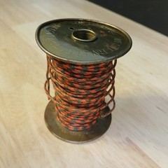 2.5″ Partial Roll Western Electric 20 Gauge Cloth Covered Wire RED/BLACK