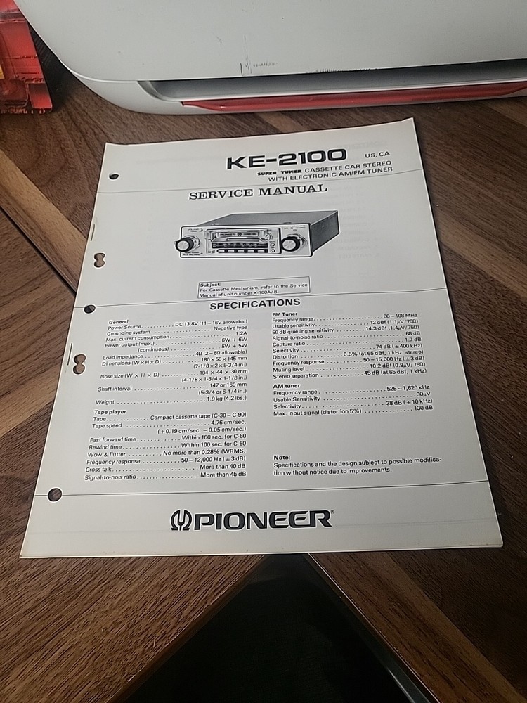Pioneer Service Manual KE-2100 US, CA – Electronic Tuner Radio Stereo Cassette